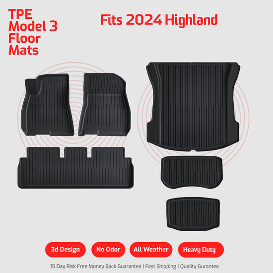 TPE Model 3 Floor Mats 6 Pieces