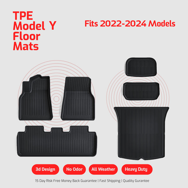 TPE Model Y Floor Mats 6 Pieces